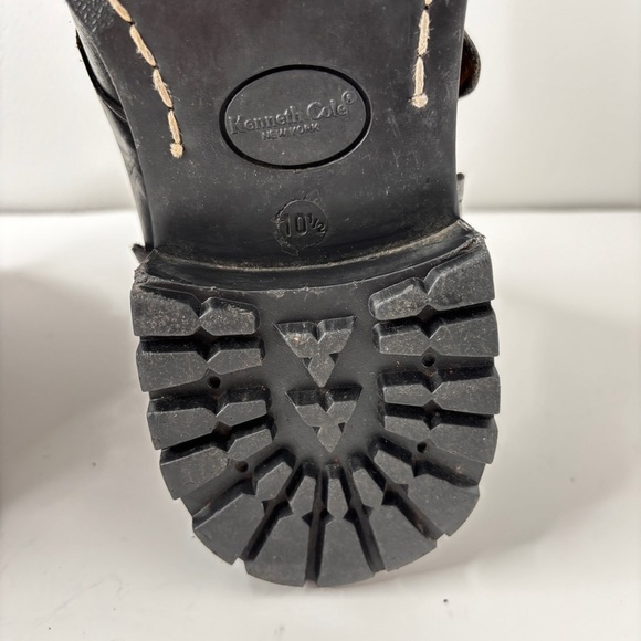 VTG Kenneth Cole Boots Mens 10.5 Black Leather Monk Strap Made in Italy 90s Moto main image 12